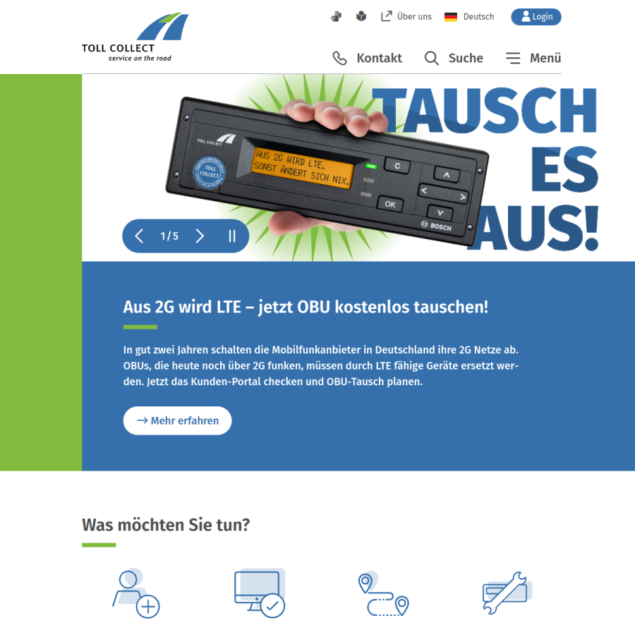 toll-collect.de homepage screenshot