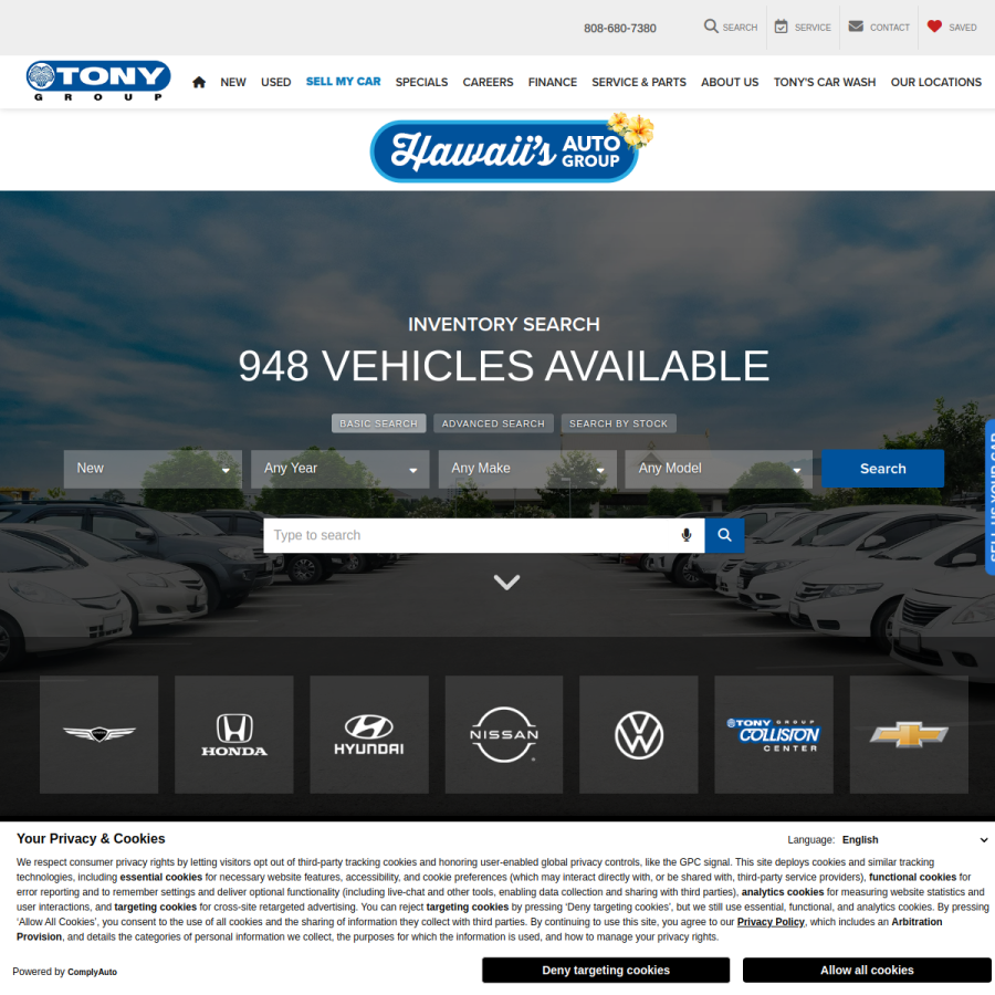 tonygroup.com homepage screenshot