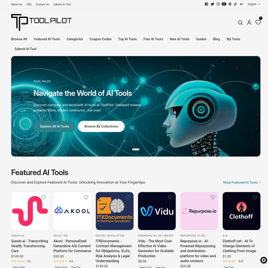 toolpilot.ai homepage screenshot