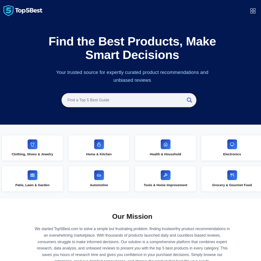 top5best.com homepage screenshot