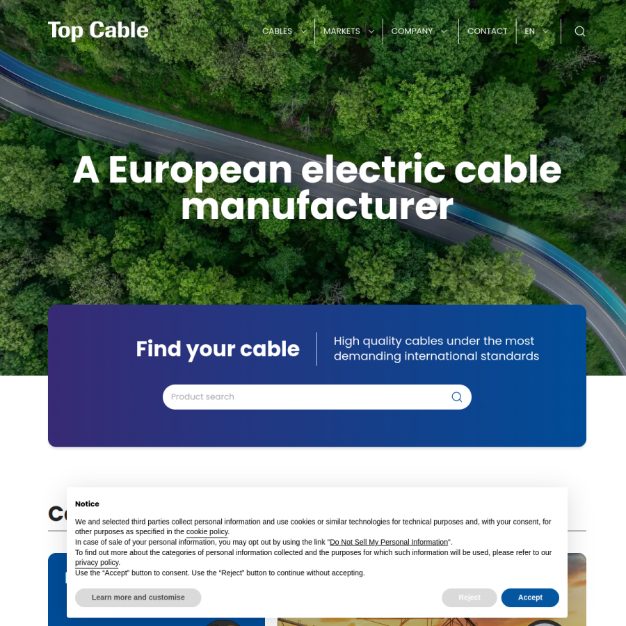 topcable.com homepage screenshot