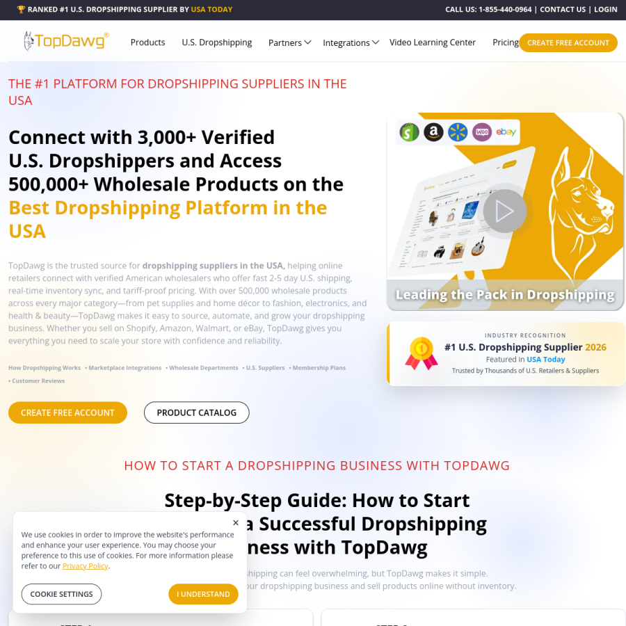 topdawg.com homepage screenshot