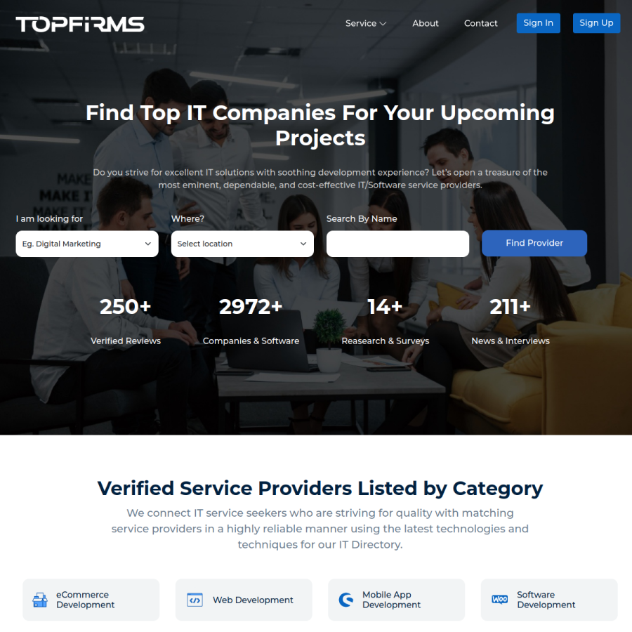 topfirms.co homepage screenshot