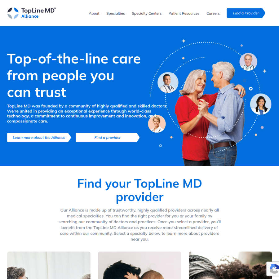 toplinemd.com homepage screenshot