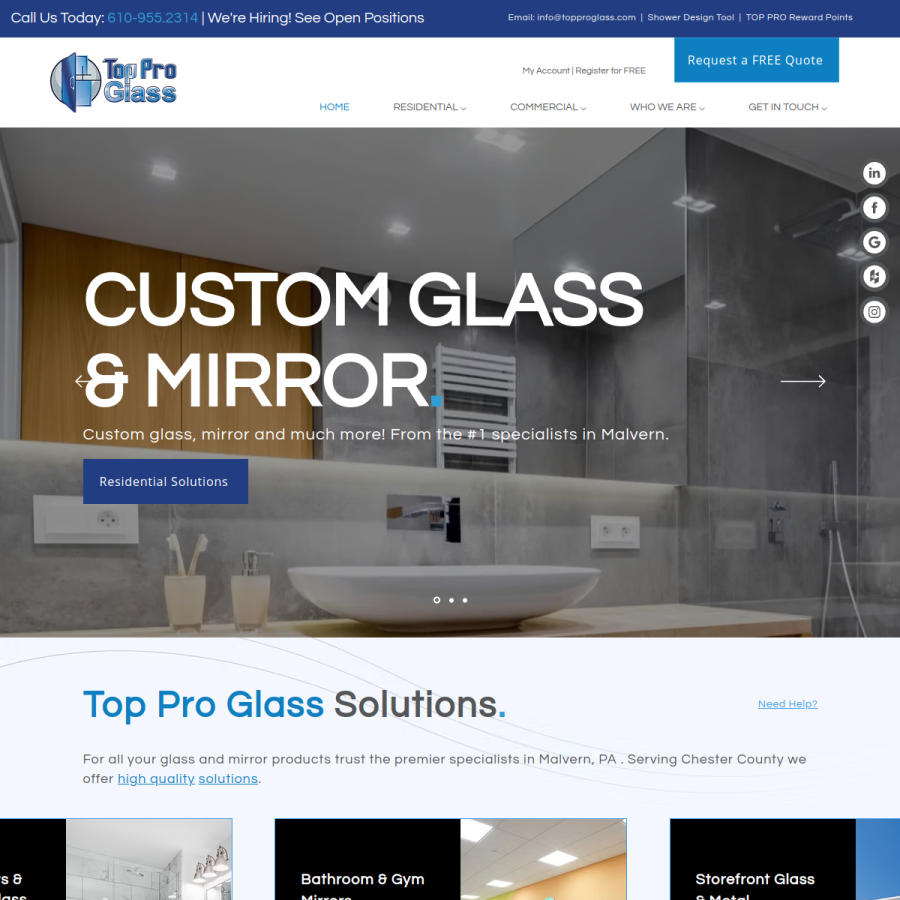 topproglass.com homepage screenshot