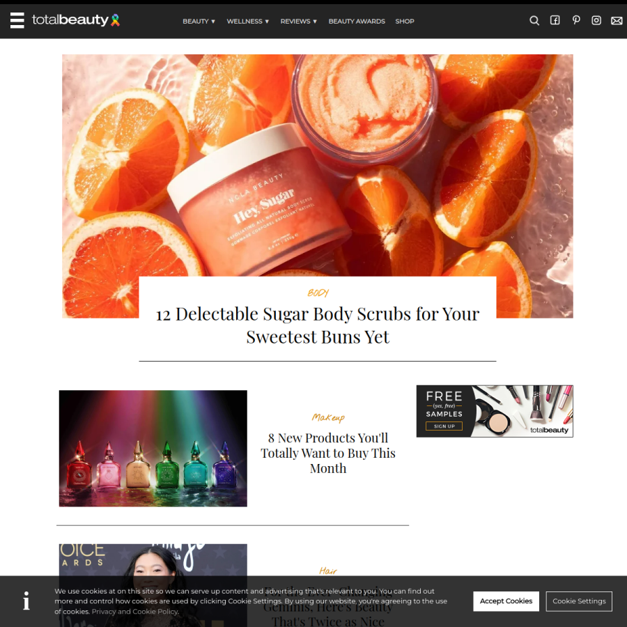 totalbeauty.com homepage screenshot
