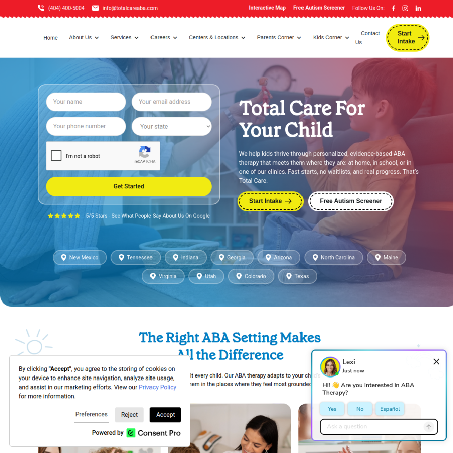 totalcareaba.com homepage screenshot