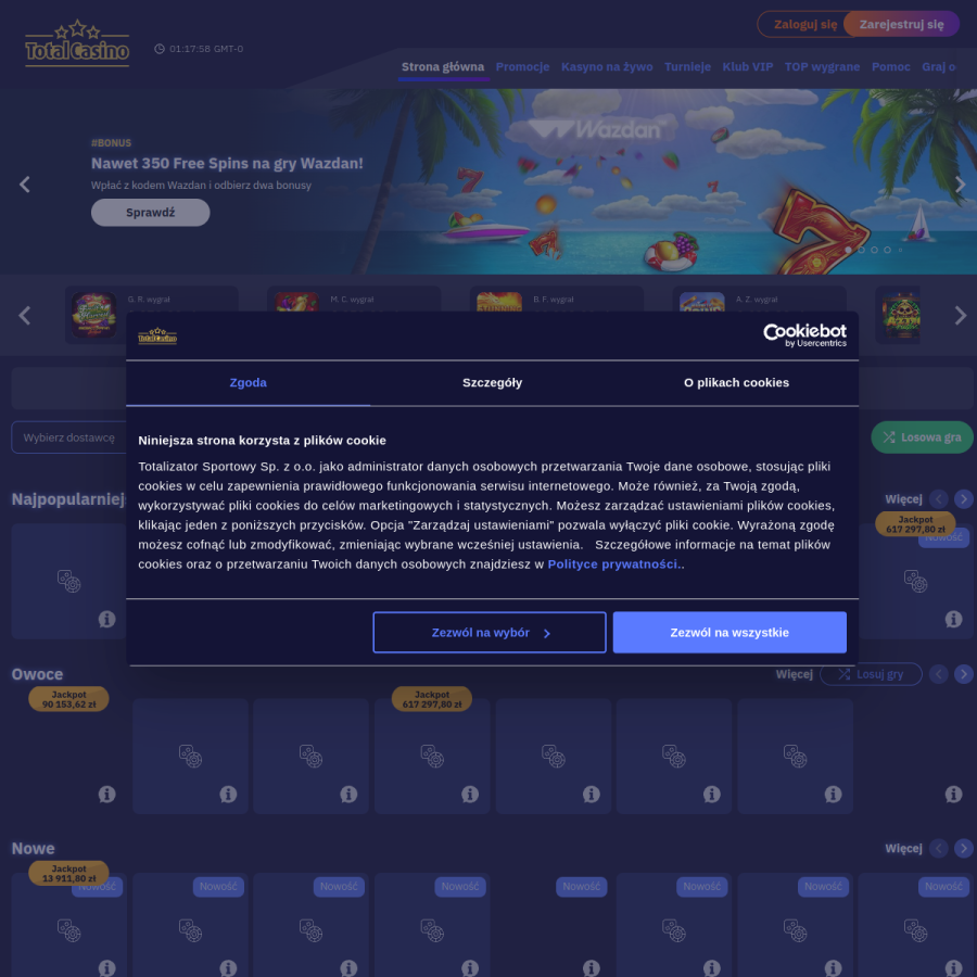 totalcasino.pl homepage screenshot