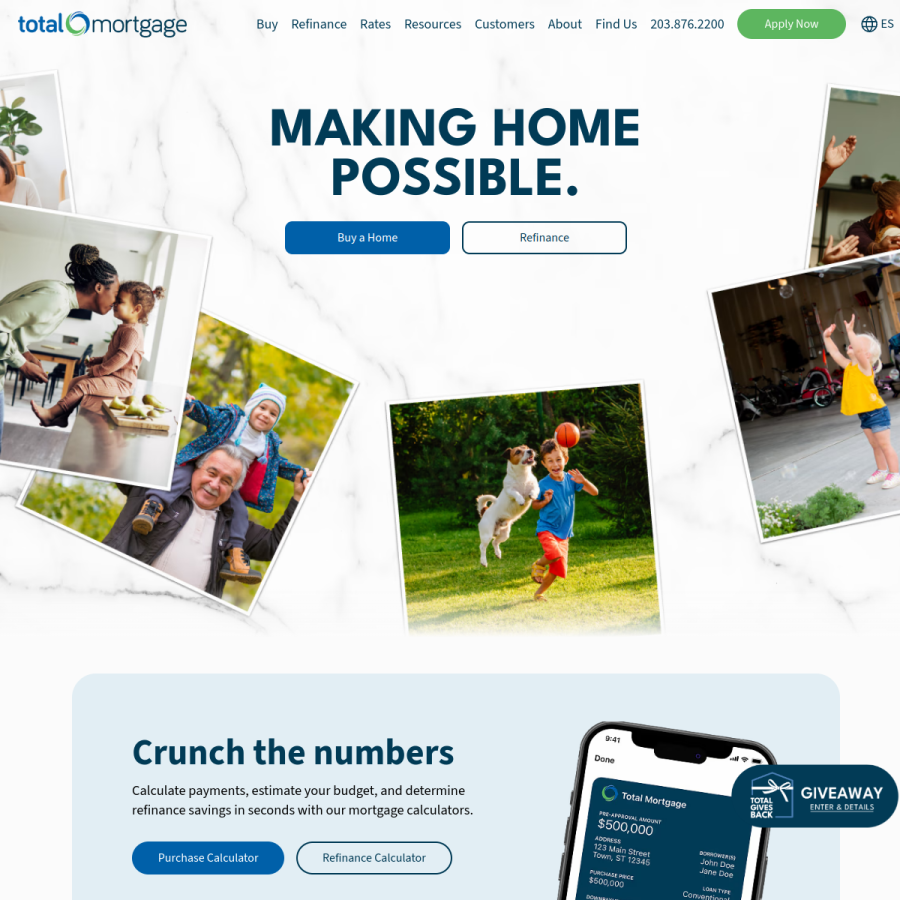 totalmortgage.com homepage screenshot