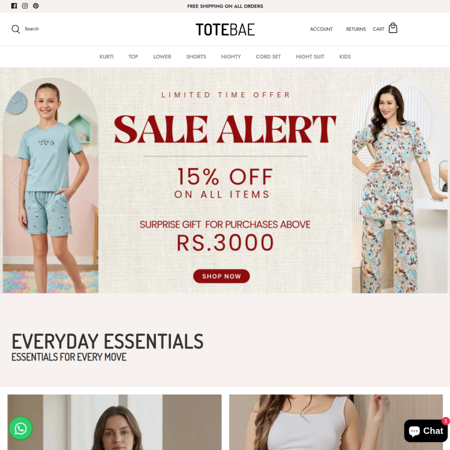 totebae.com homepage screenshot