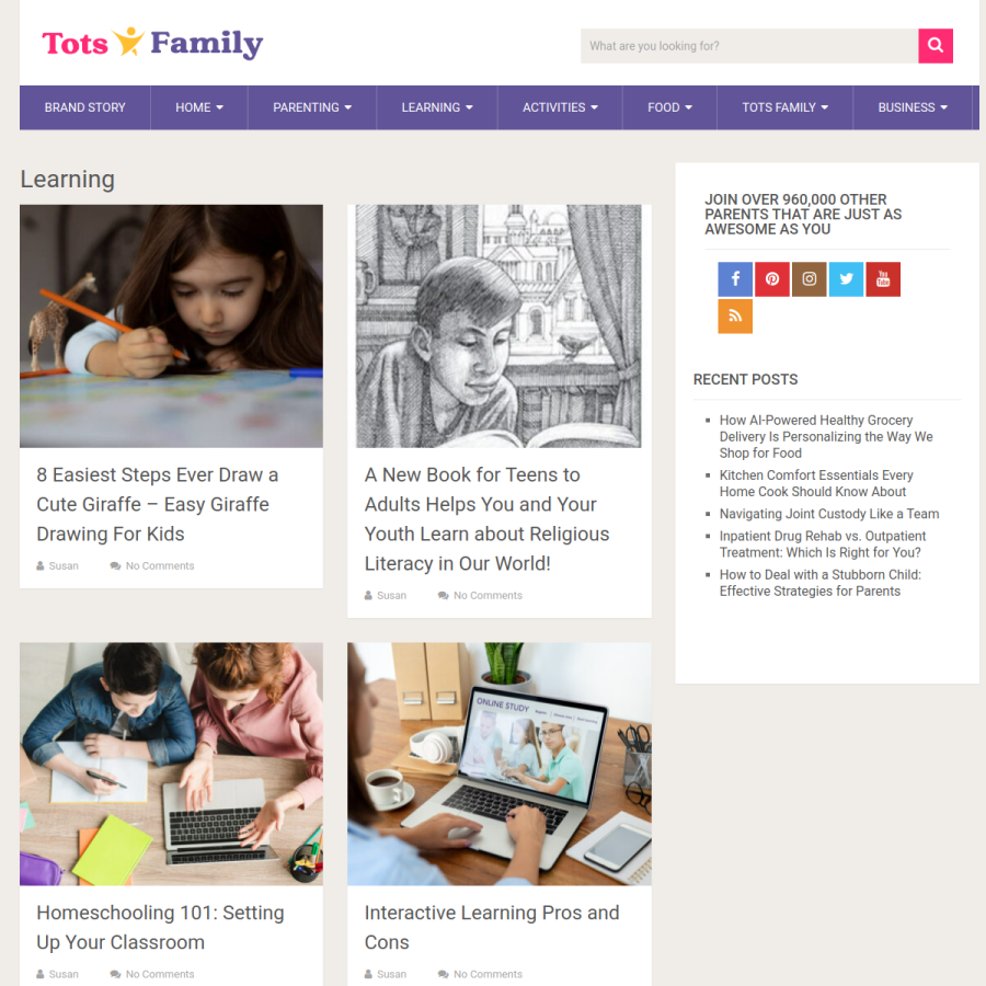 totsfamily.com homepage screenshot