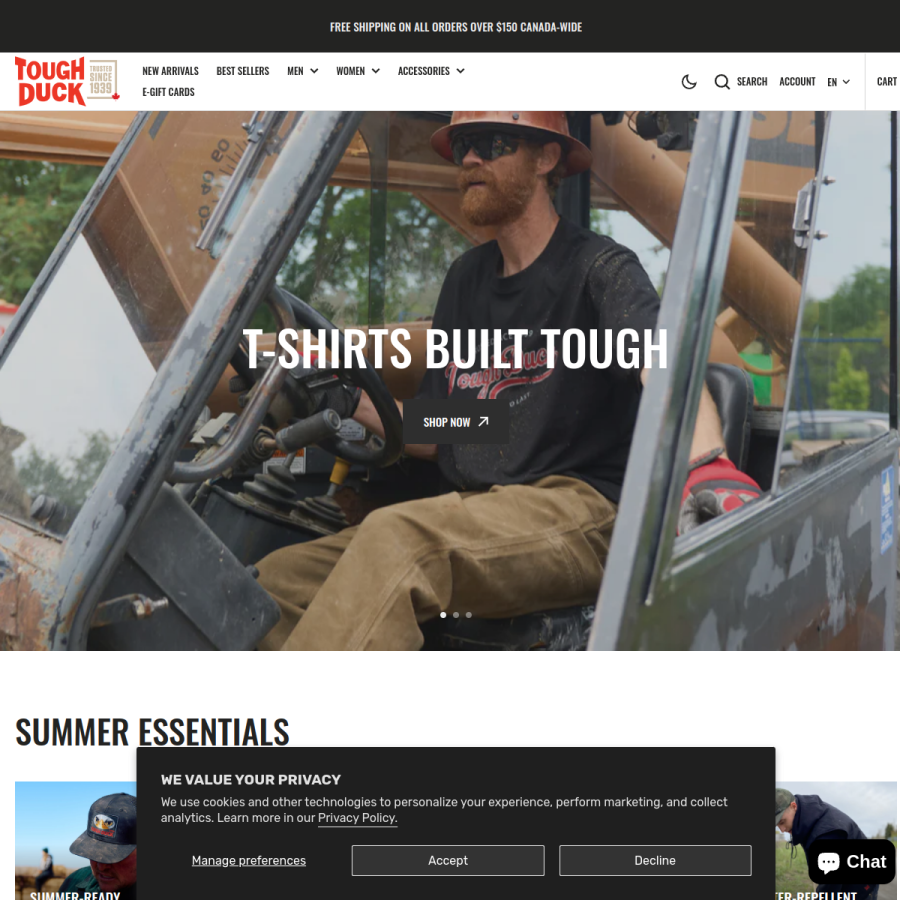 toughduck.com homepage screenshot