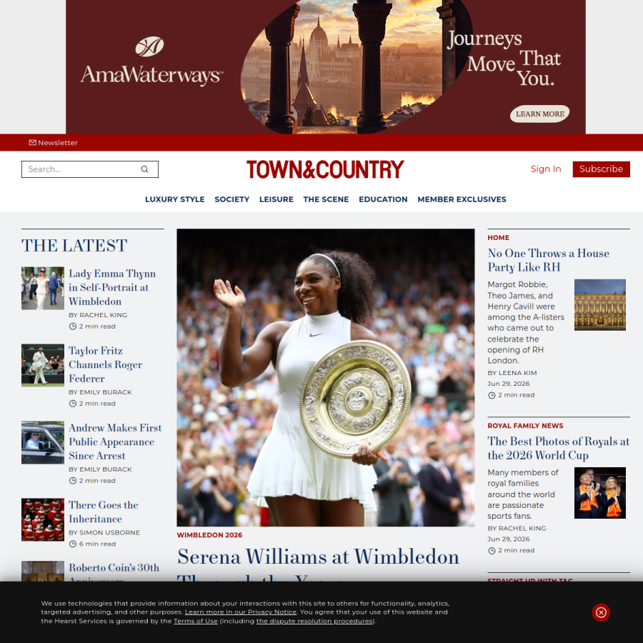 townandcountrymag.com homepage screenshot