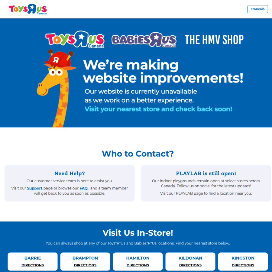 toysrus.ca homepage screenshot