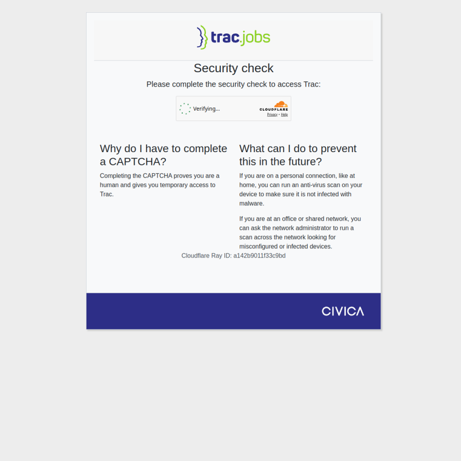 trac.jobs homepage screenshot