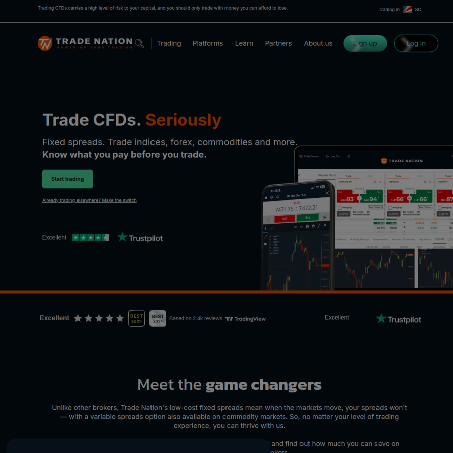 tradenation.com homepage screenshot