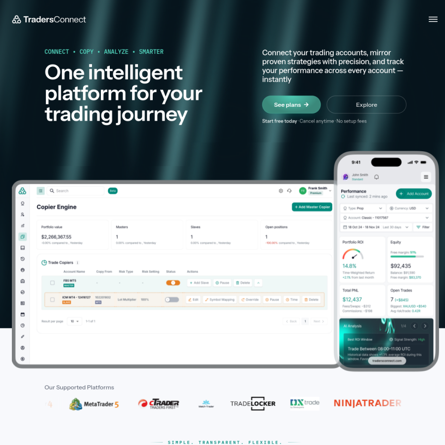 tradersconnect.com homepage screenshot