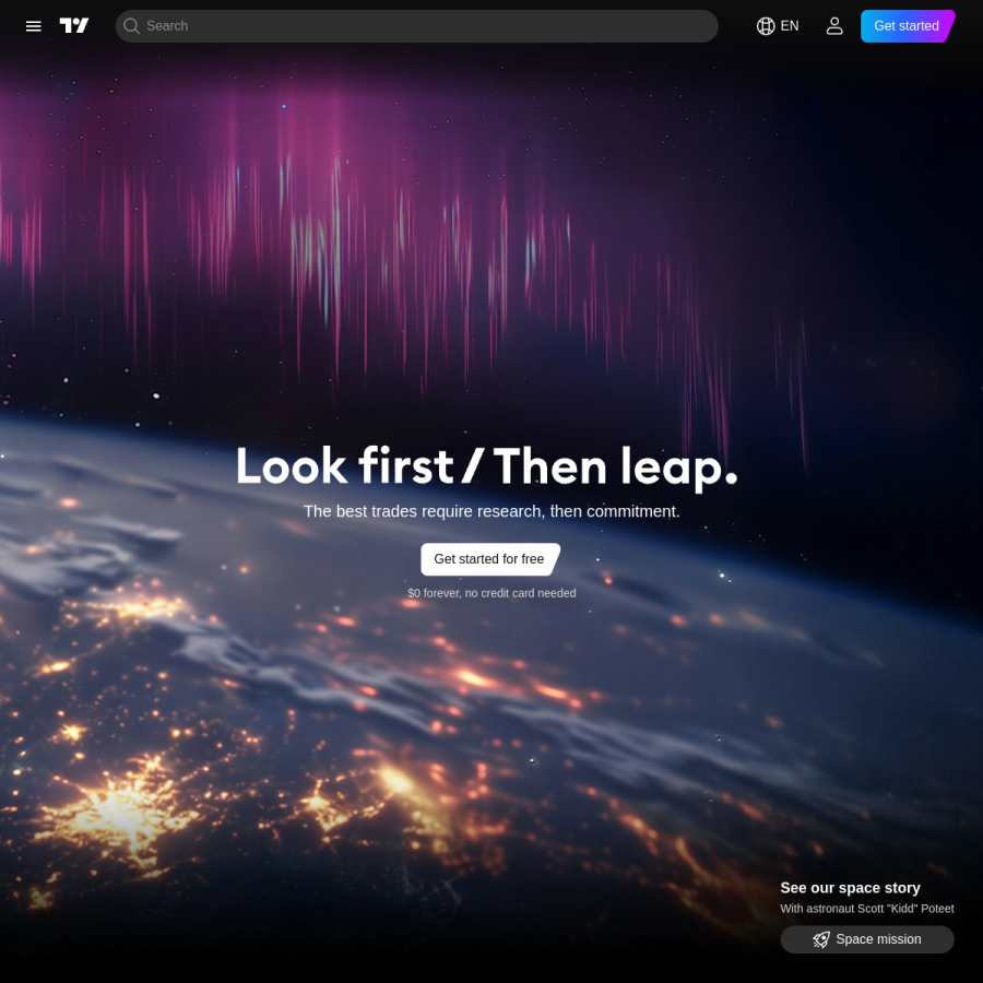 tradingview.com homepage screenshot