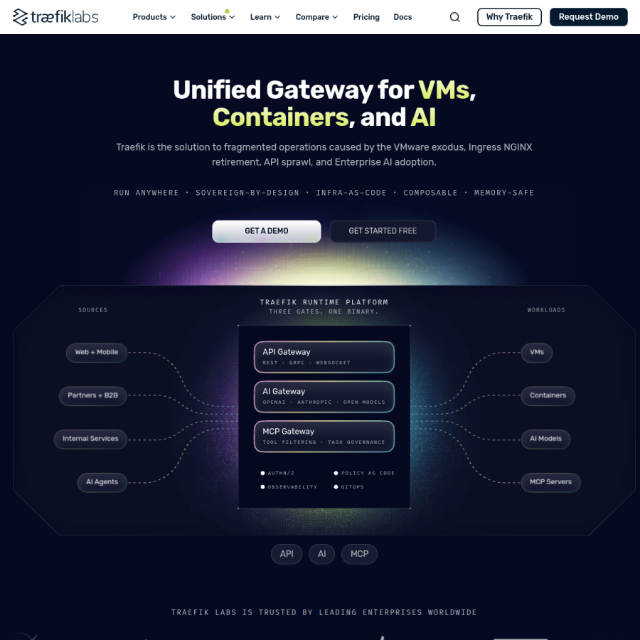 traefik.io homepage screenshot