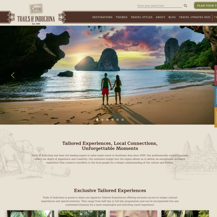 trailsofindochina.com homepage screenshot