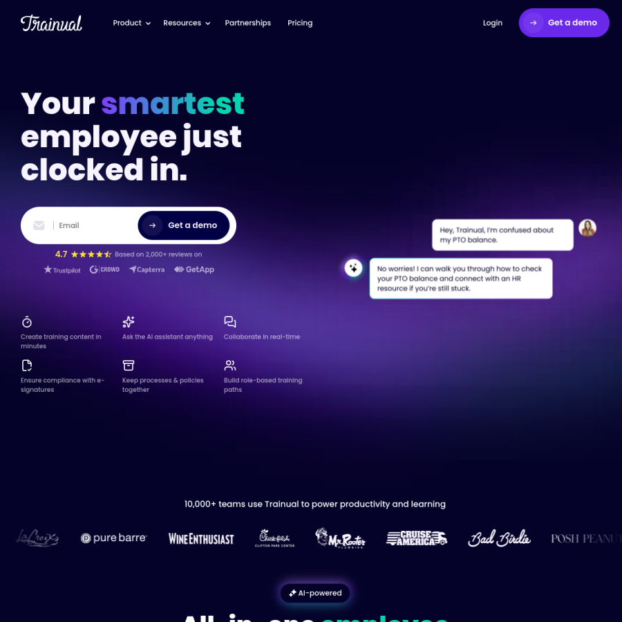 trainual.com homepage screenshot