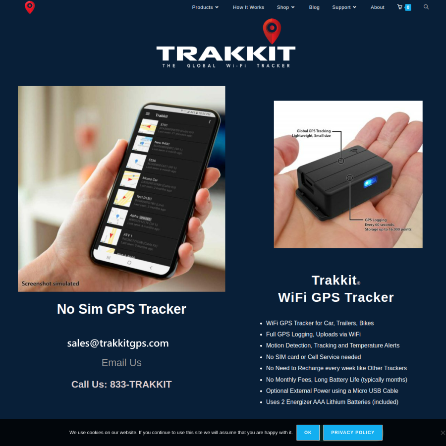 trakkitgps.com homepage screenshot