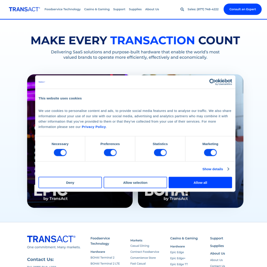 transact-tech.com homepage screenshot