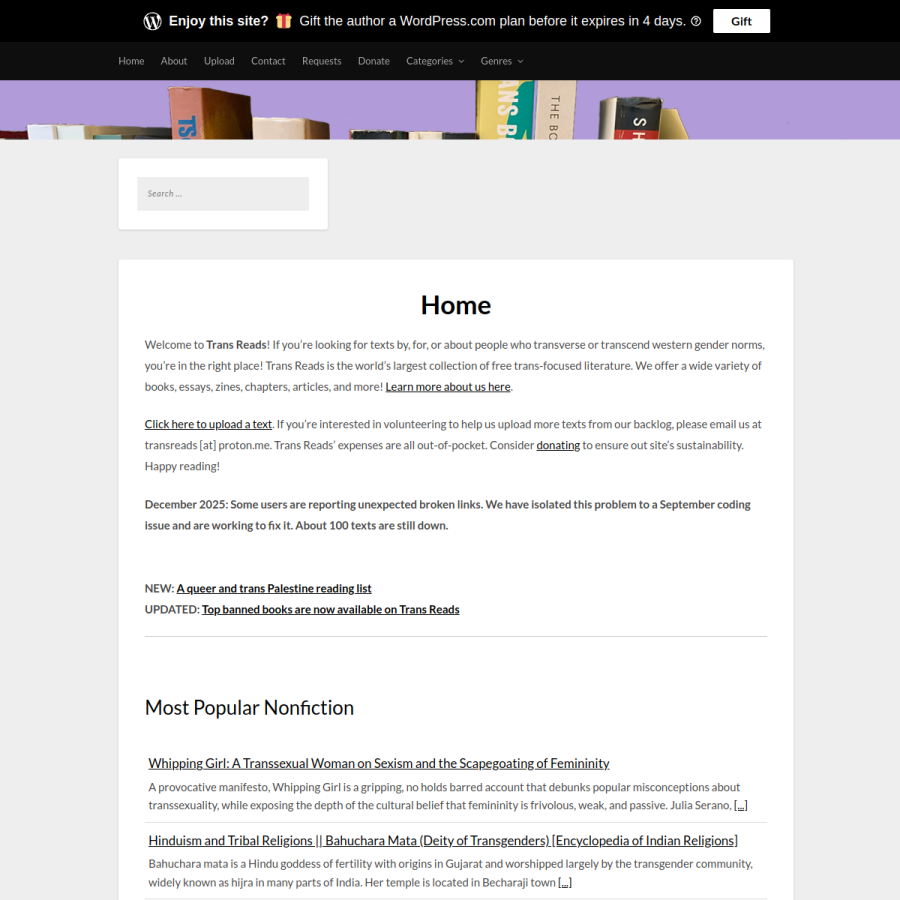 transreads.org homepage screenshot