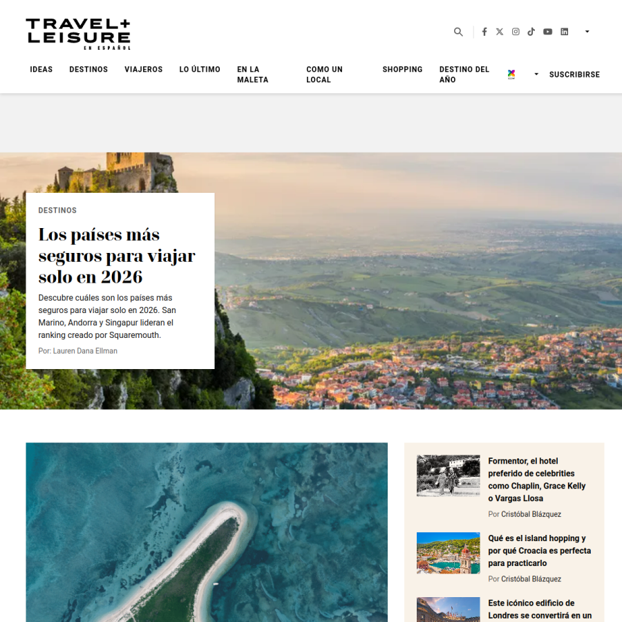 travelandleisure-es.com homepage screenshot