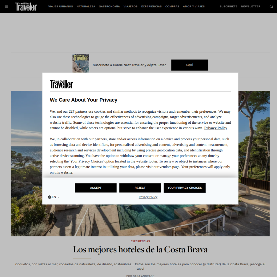 traveler.es homepage screenshot