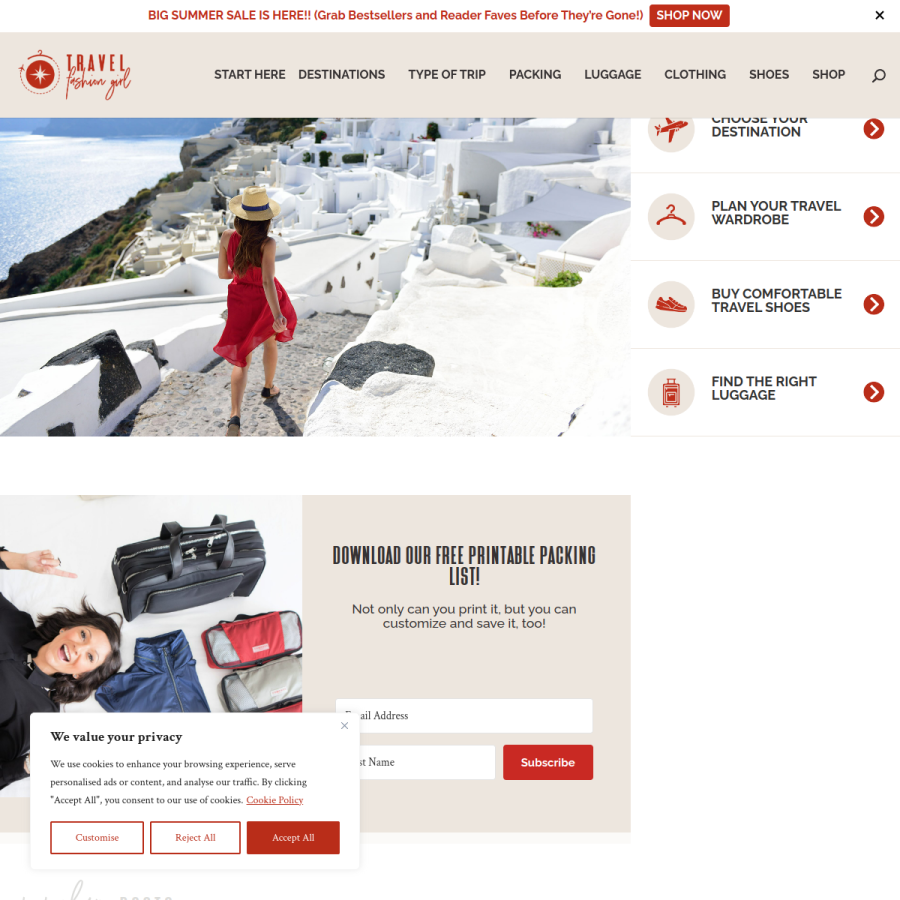 travelfashiongirl.com homepage screenshot