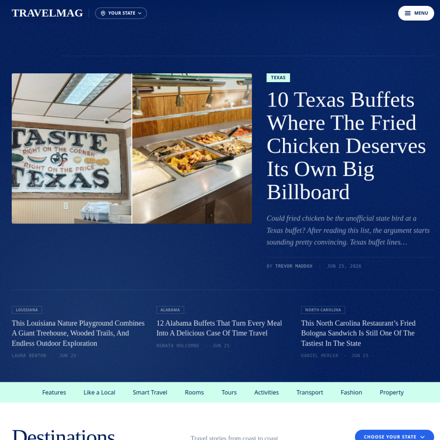 travelmag.com homepage screenshot