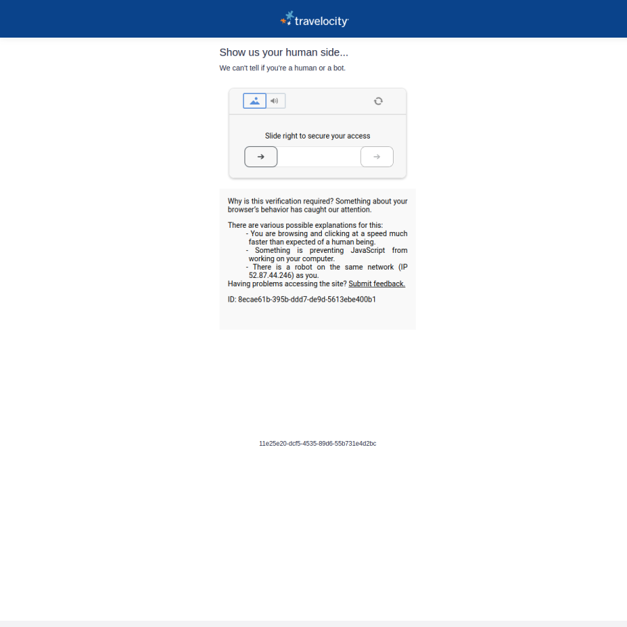 travelocity.com homepage screenshot