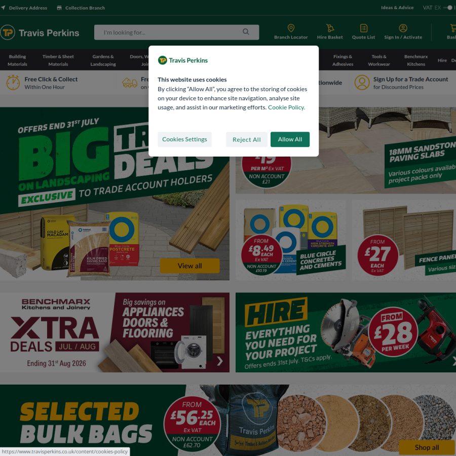 travisperkins.co.uk homepage screenshot