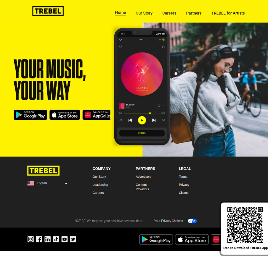 trebel.io homepage screenshot