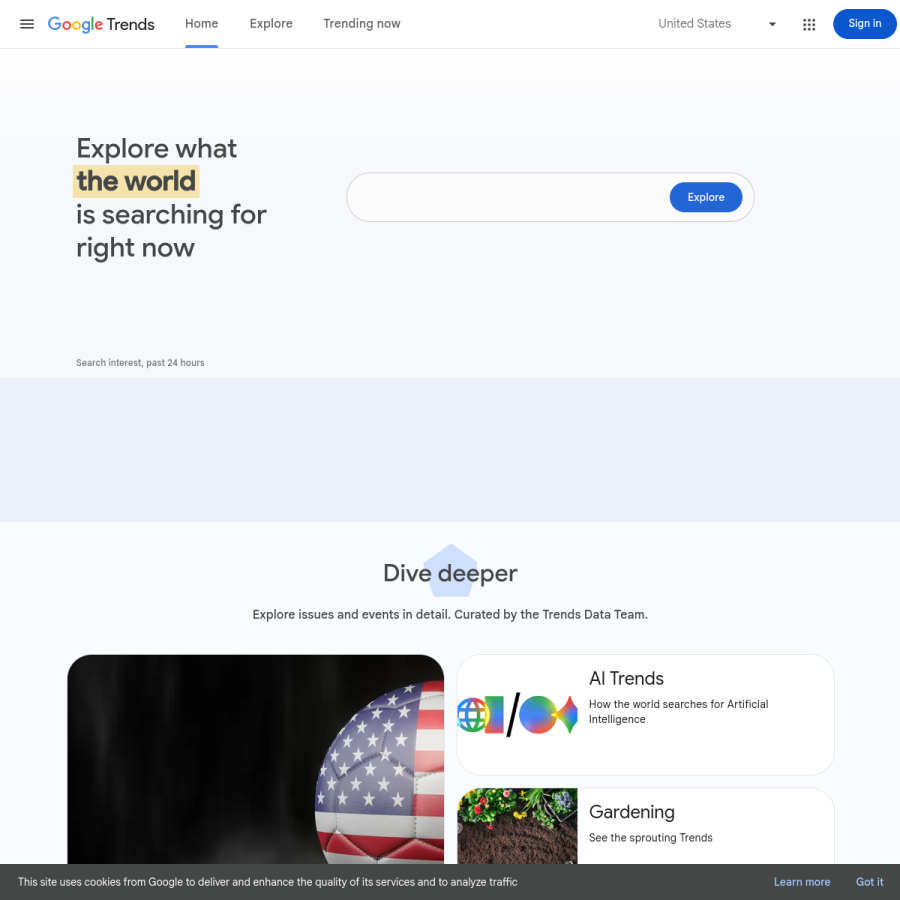 trends.google.com homepage screenshot