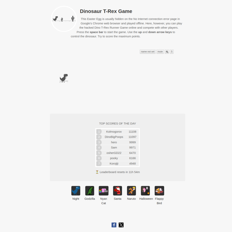 trex-runner.com homepage screenshot