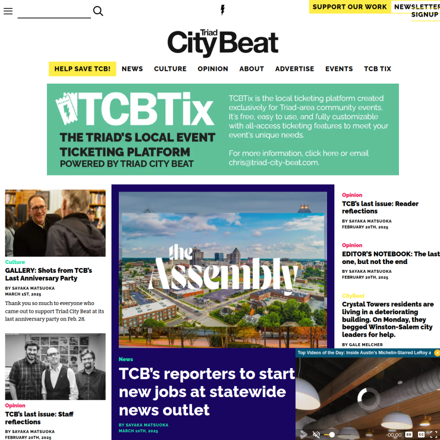 triad-city-beat.com homepage screenshot