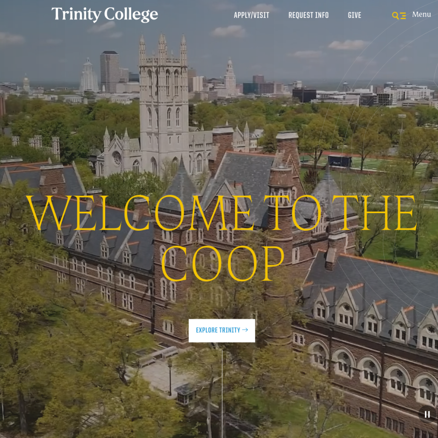 trincoll.edu homepage screenshot