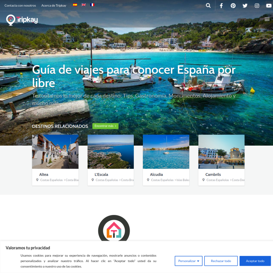 tripkay.com homepage screenshot