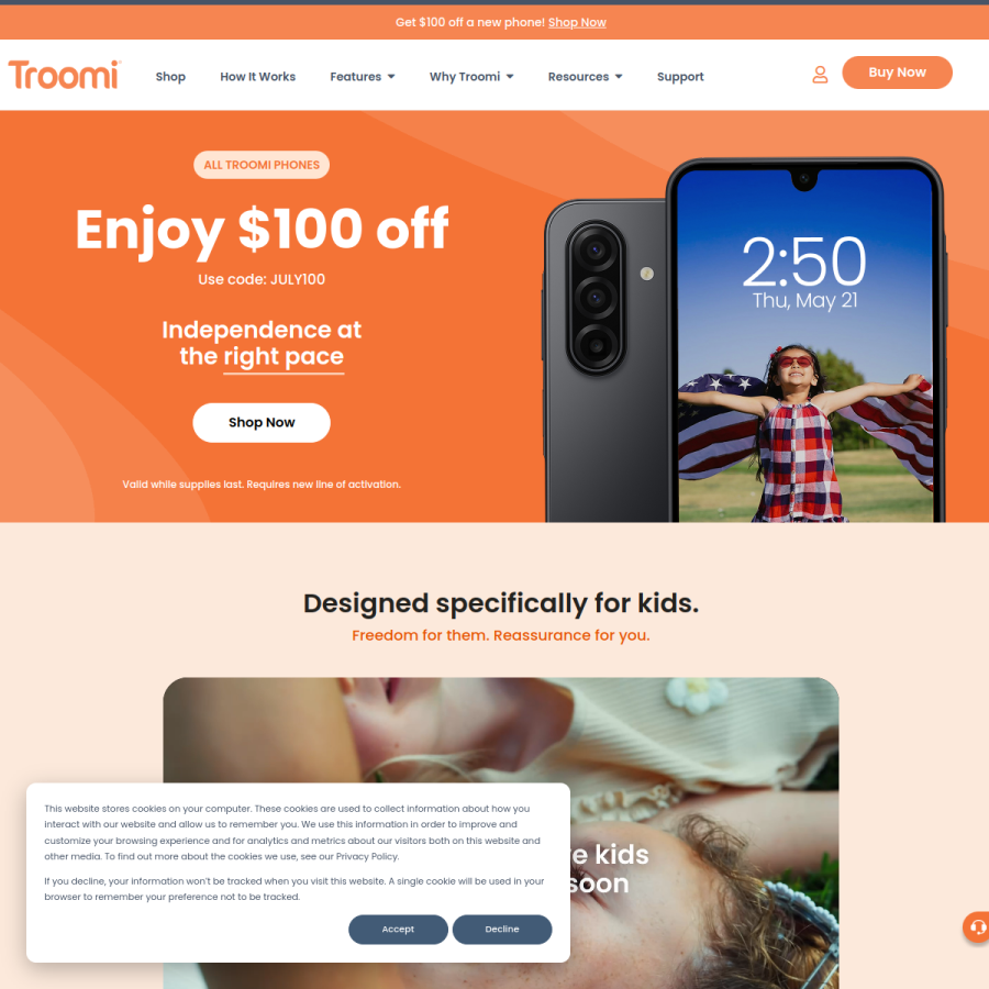 troomi.com homepage screenshot