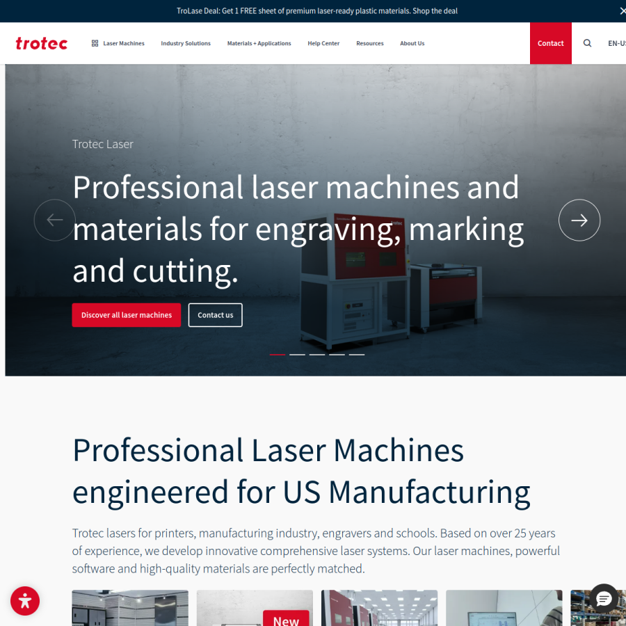 troteclaser.com homepage screenshot