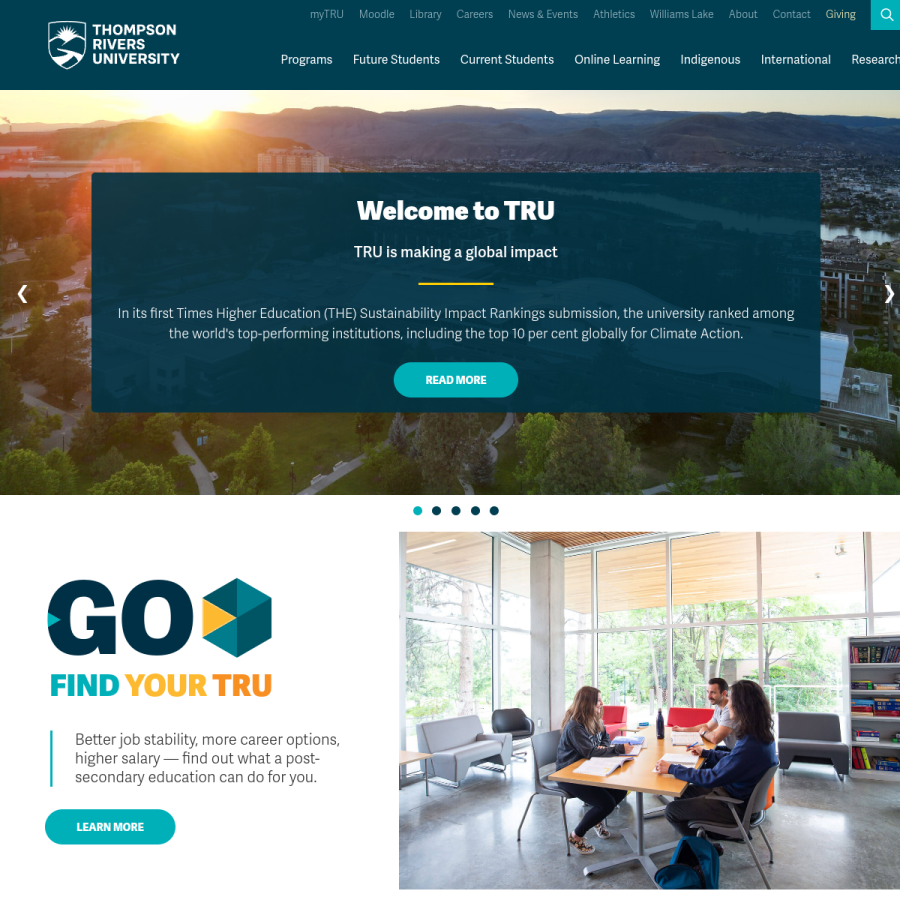 tru.ca homepage screenshot