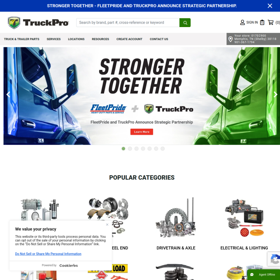 truckpro.com homepage screenshot