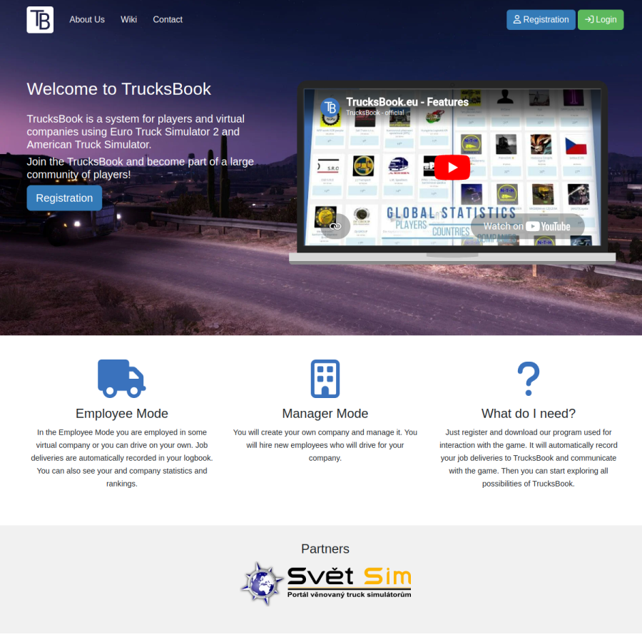 trucksbook.eu homepage screenshot