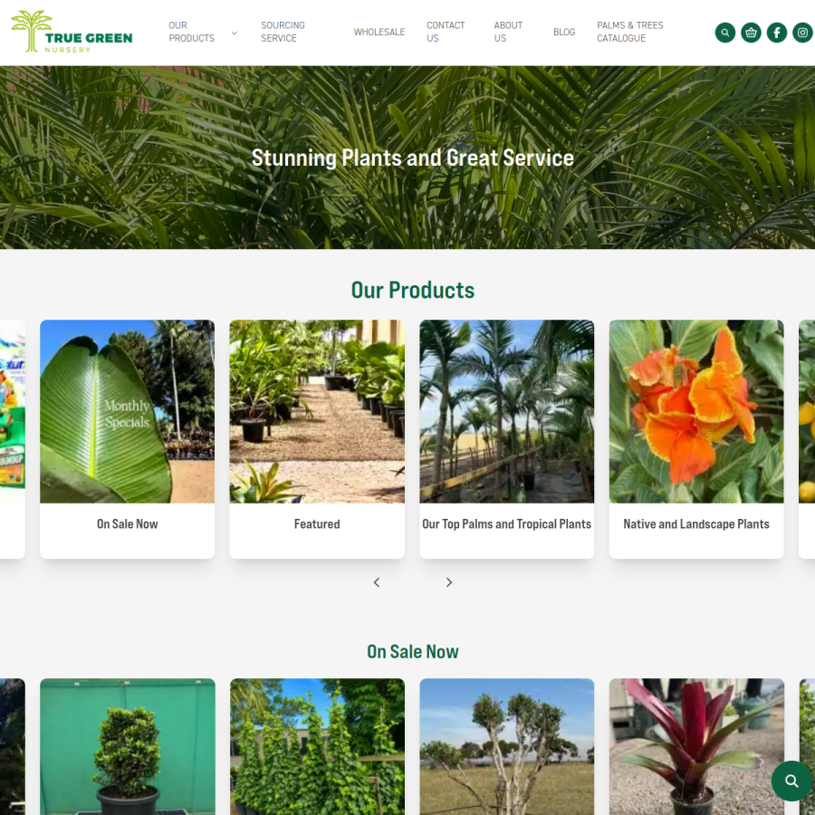 truegreennursery.com.au homepage screenshot