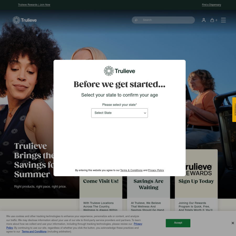 trulieve.com homepage screenshot