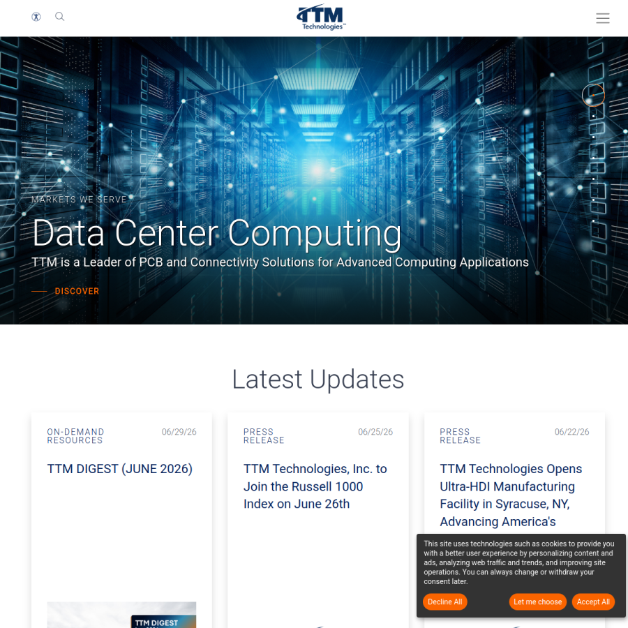 ttm.com homepage screenshot