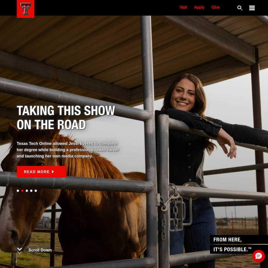ttu.edu homepage screenshot
