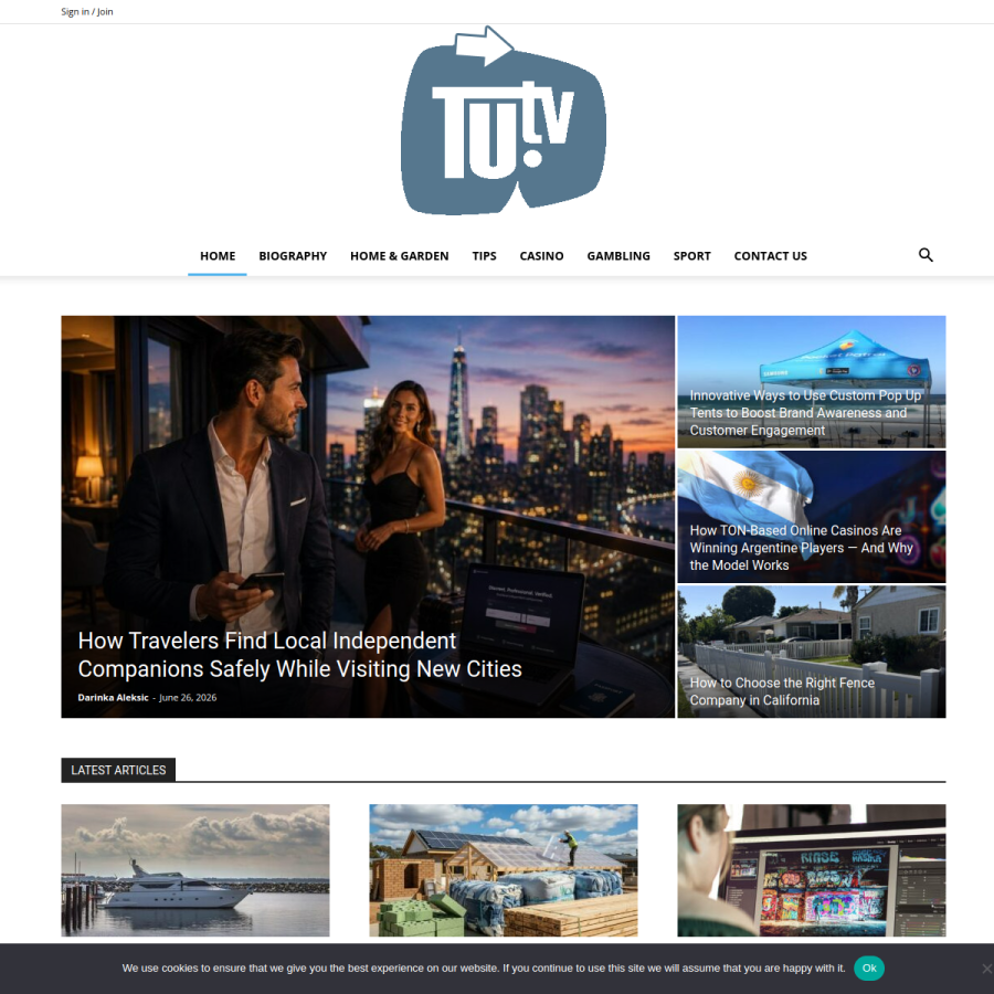 tu.tv homepage screenshot